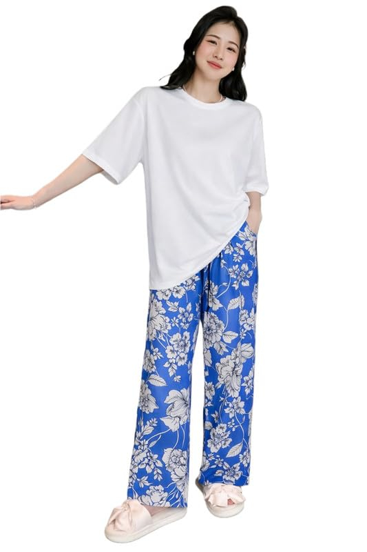 Women Round Neck Printed Nightsuit Set - Image 84