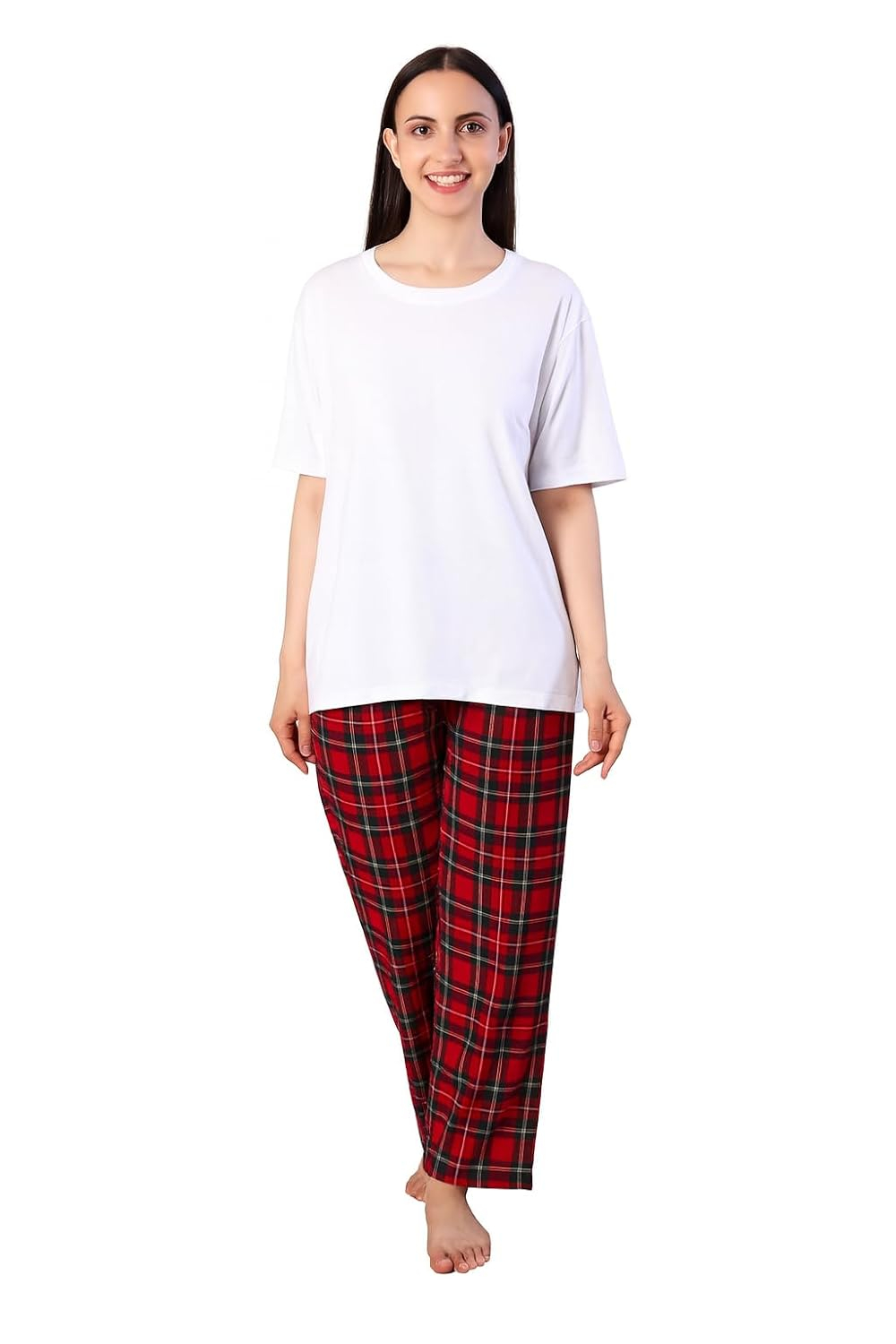 Women Round Neck Printed Nightsuit Set - Image 105