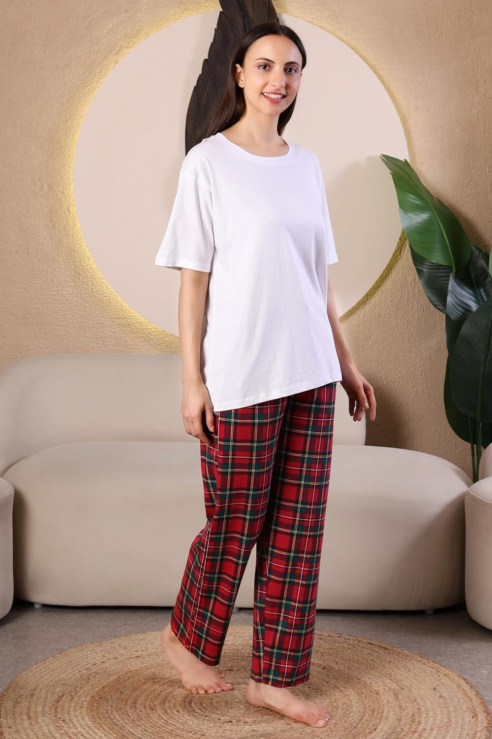Women Round Neck Printed Nightsuit Set - Image 107