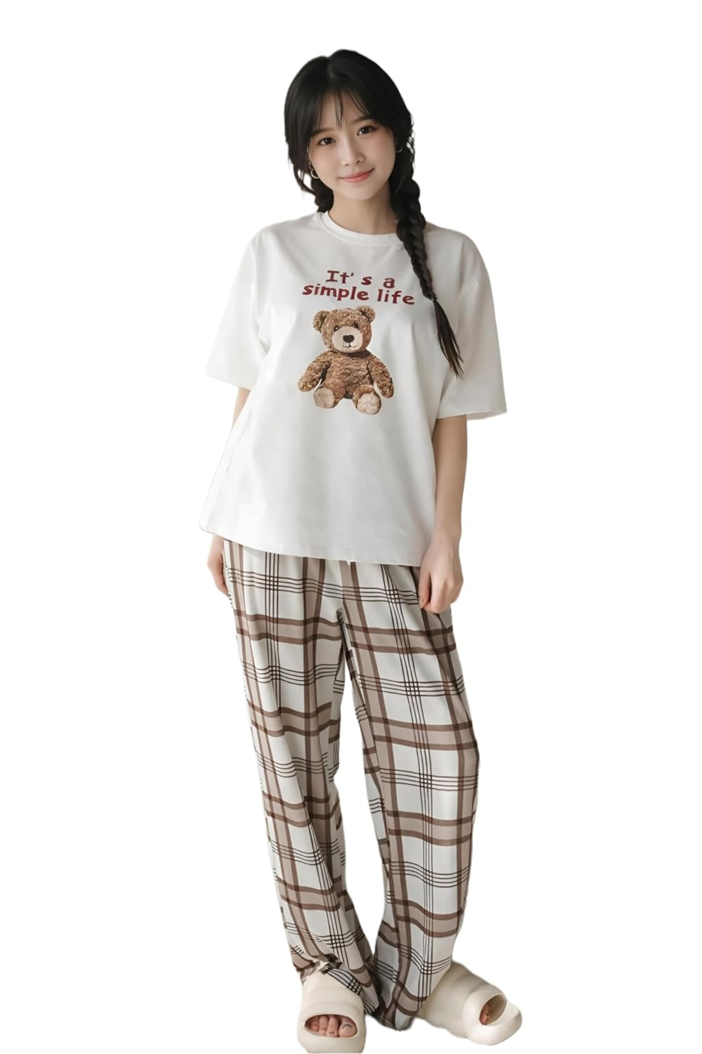 Women Round Neck Printed Nightsuit Set - Image 111