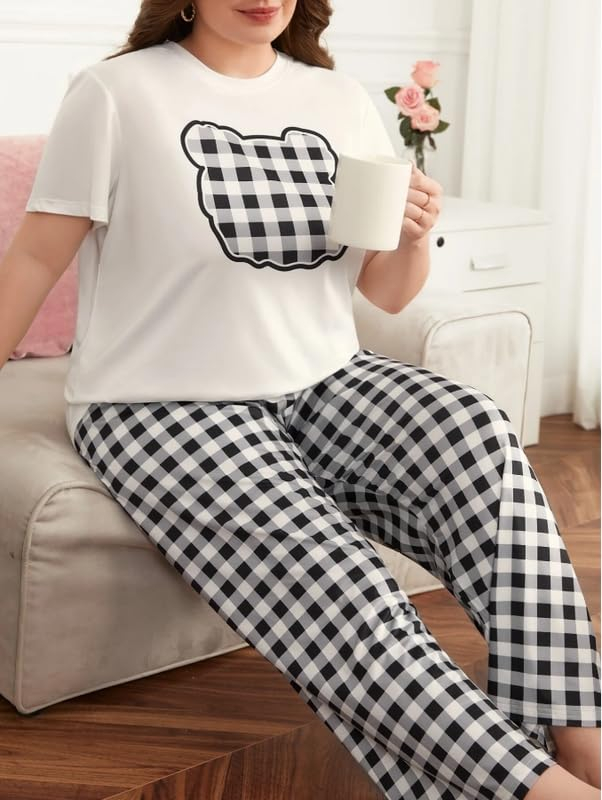 Women Round Neck Printed Nightsuit Set - Image 122