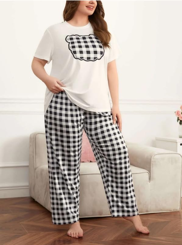 Women Round Neck Printed Nightsuit Set - Image 124
