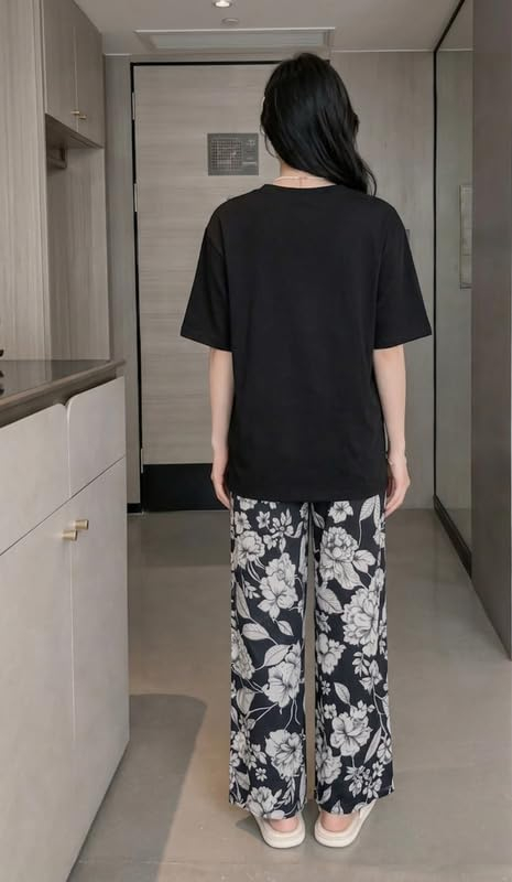 Women Round Neck Printed Nightsuit Set - Image 128