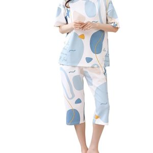 Women Lightweight Cotton Top and Pajama Set