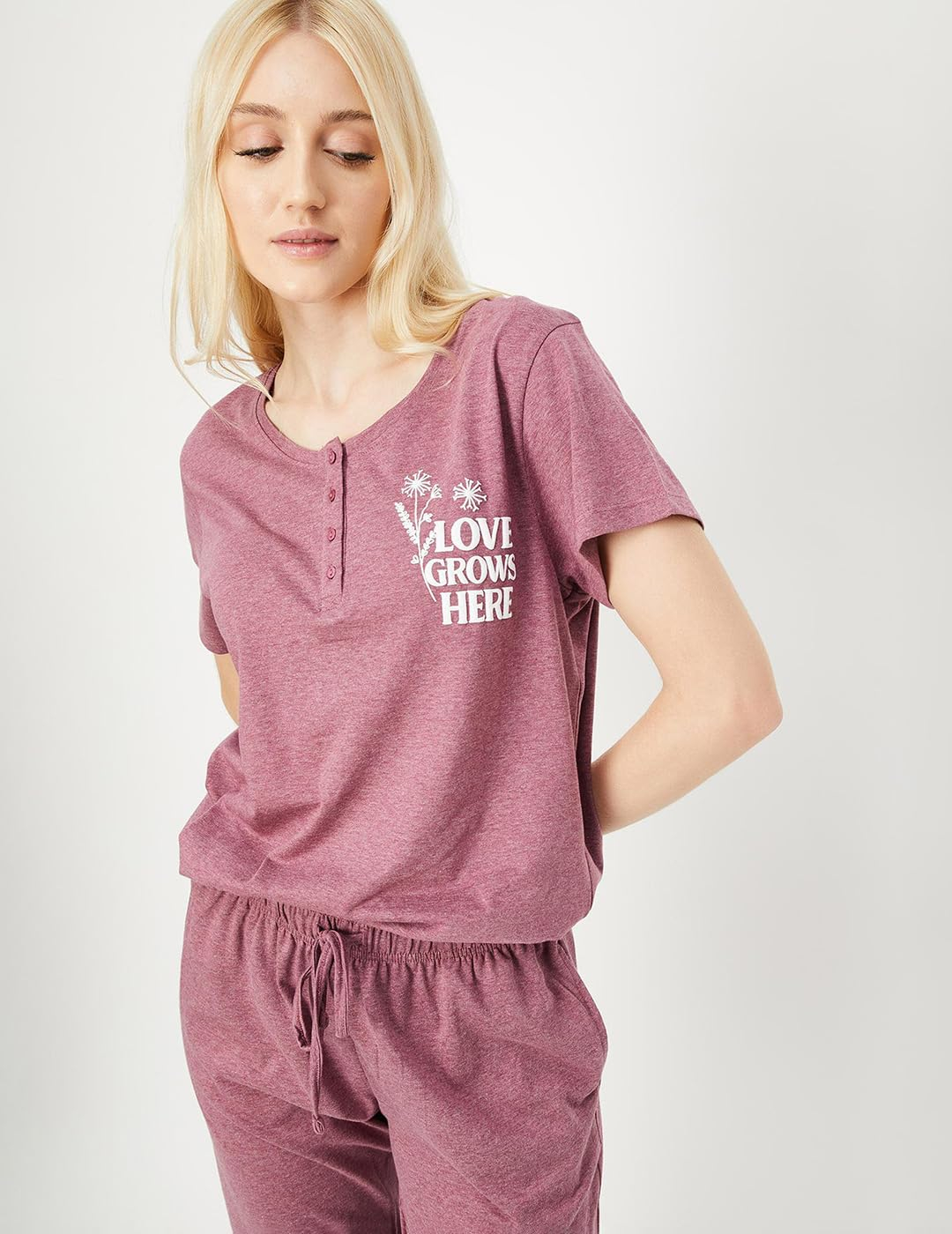Women Printed Half Sleeve Cotton Pyjama Set - Image 3