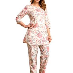 Women Pure Cotton Printed Pajama Night Suit Set
