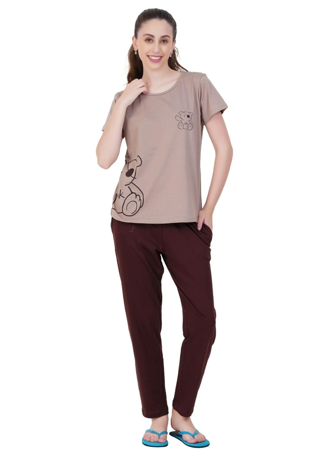 Women Premium Cotton Printed Night Suit Set