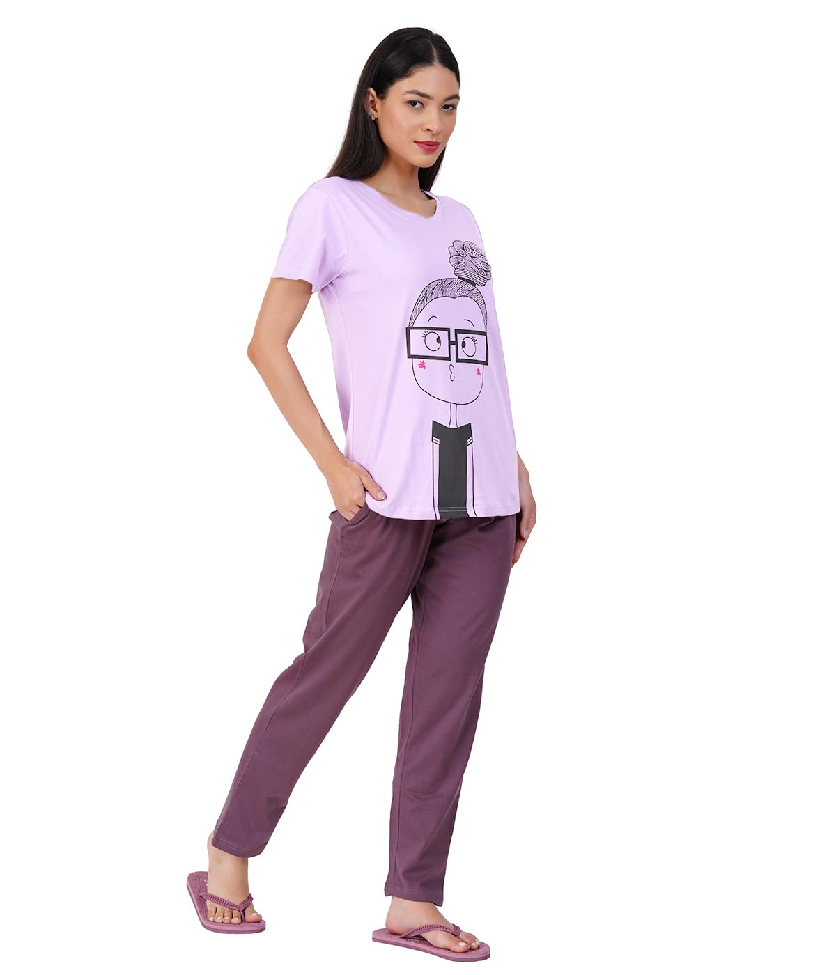 Women Premium Cotton Printed Night Suit Set - Image 6
