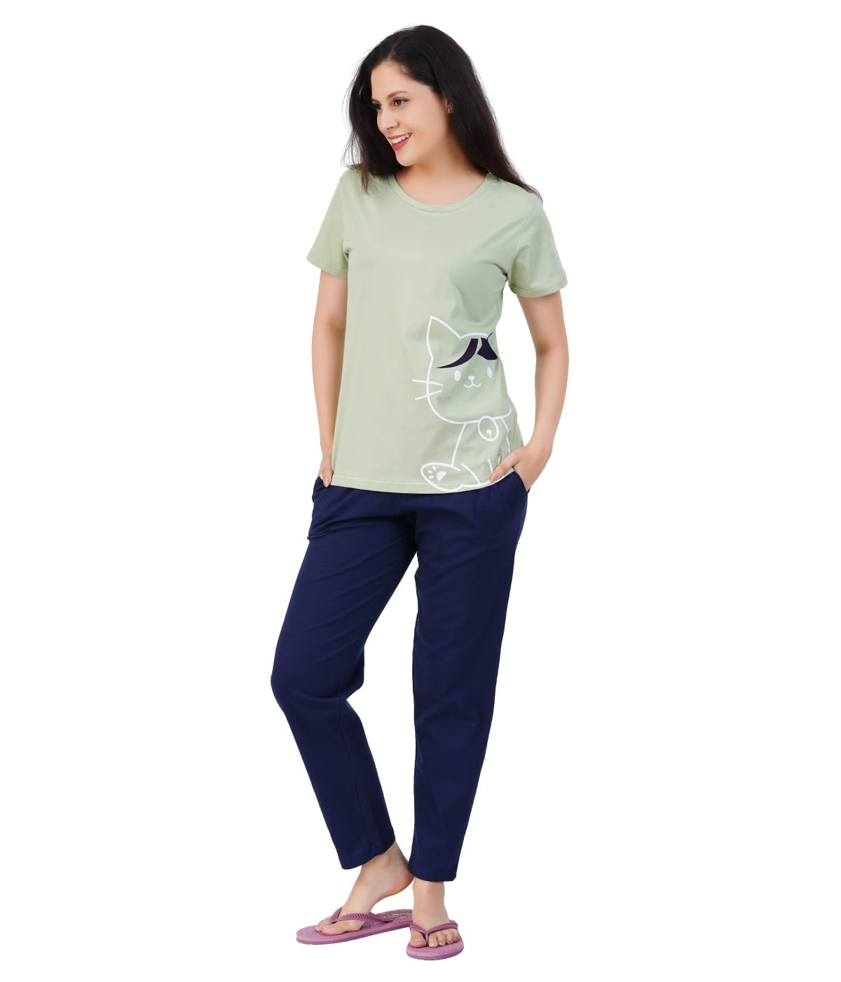 Women Premium Cotton Printed Night Suit Set - Image 12