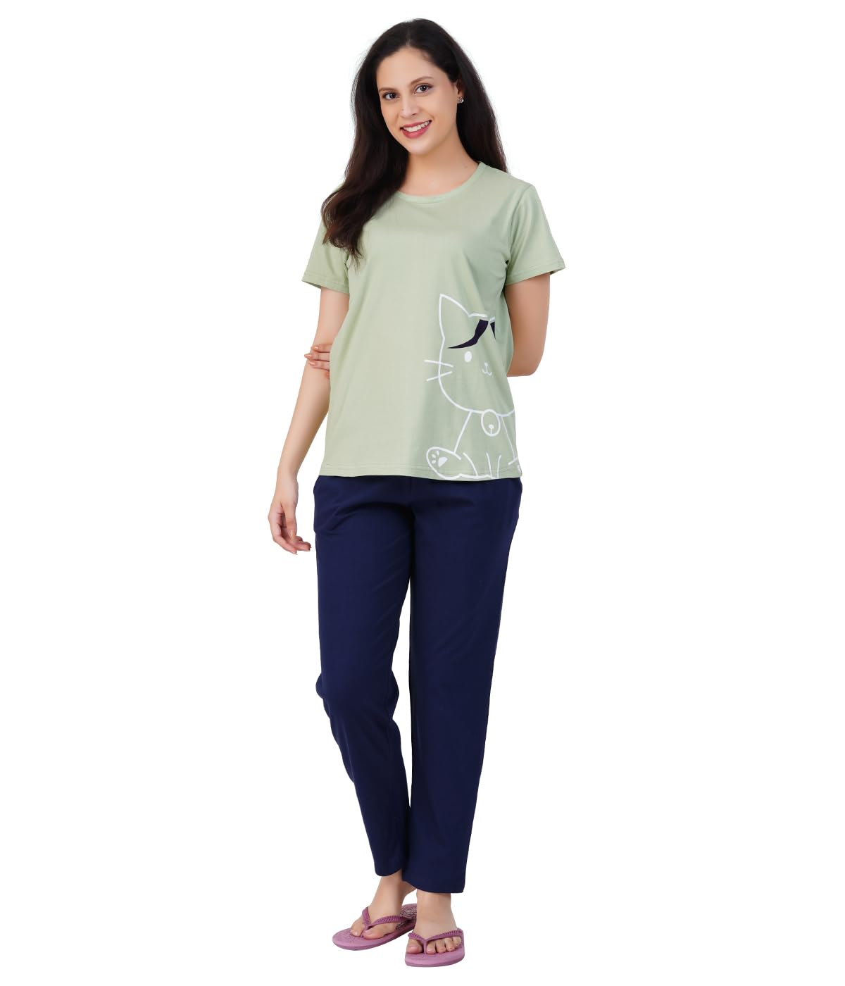 Women Premium Cotton Printed Night Suit Set - Image 14