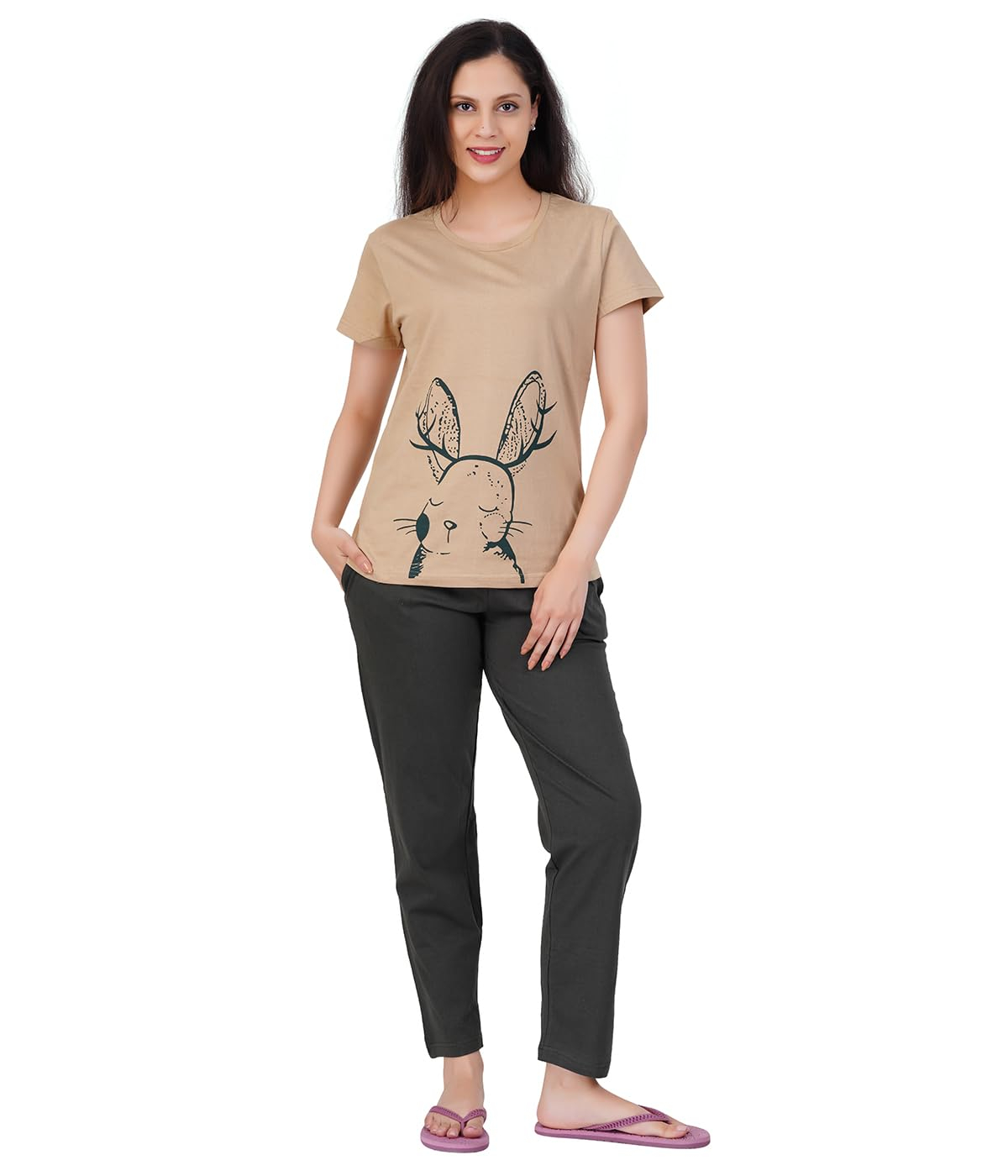 Women Premium Cotton Printed Night Suit Set - Image 21