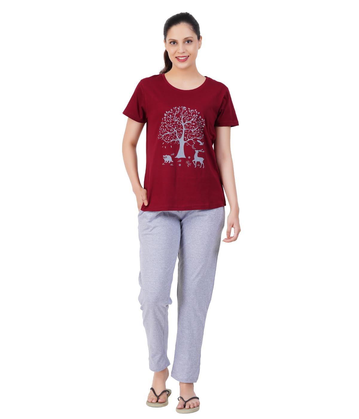Women Premium Cotton Printed Night Suit Set - Image 30