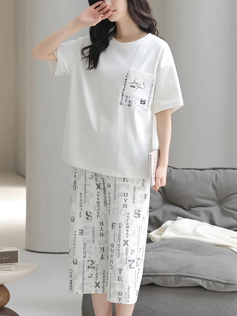 Women Printed Full Sleeve Lounge Night Suit Set - Image 8