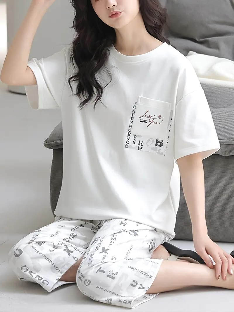 Women Printed Full Sleeve Lounge Night Suit Set - Image 10