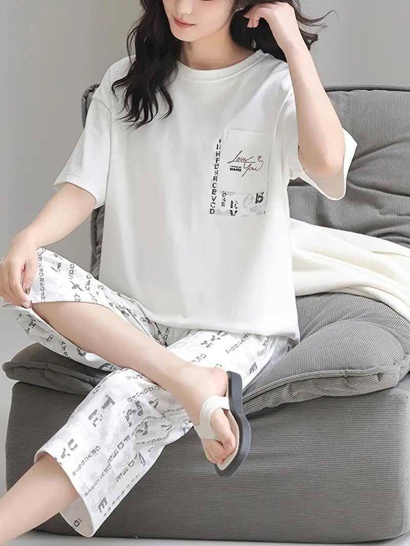 Women Printed Full Sleeve Lounge Night Suit Set - Image 11