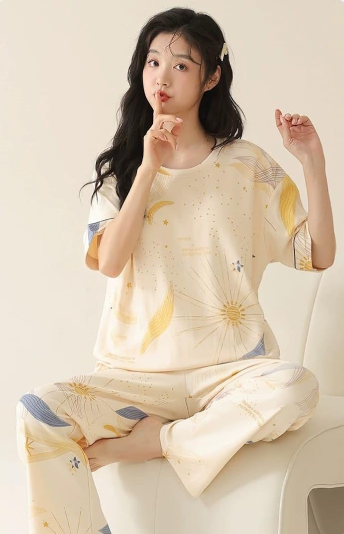 Women Full Sleeve Printed Pyjama Night Suit Set - Image 12