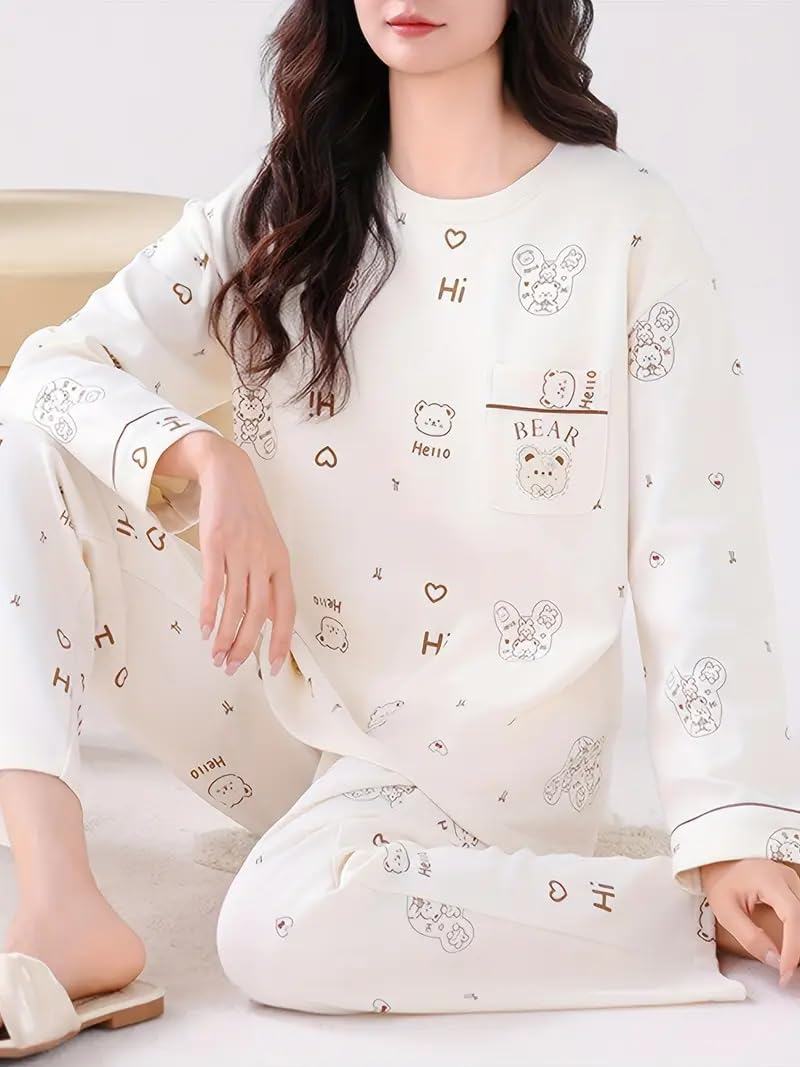 Women Full Sleeve Printed Pyjama Night Suit Set - Image 31