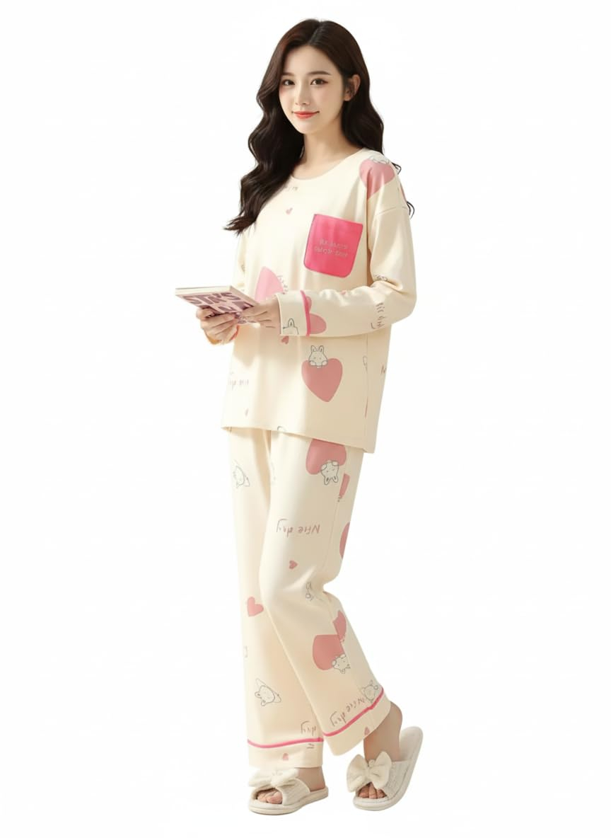 Women Full Sleeve Printed Pyjama Night Suit Set - Image 35