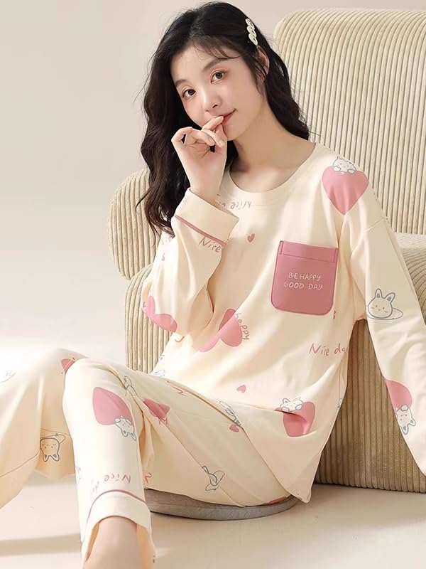 Women Full Sleeve Printed Pyjama Night Suit Set - Image 36