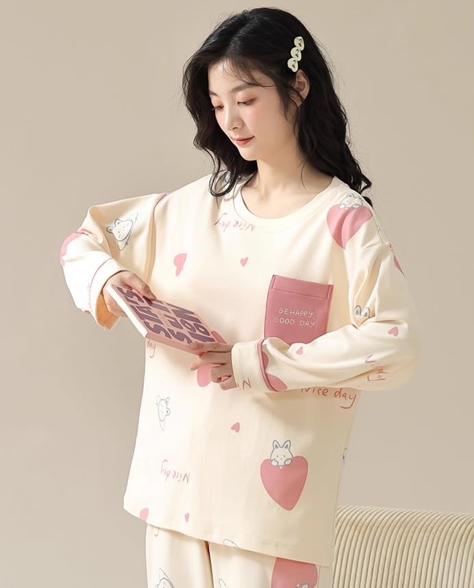 Women Full Sleeve Printed Pyjama Night Suit Set - Image 37