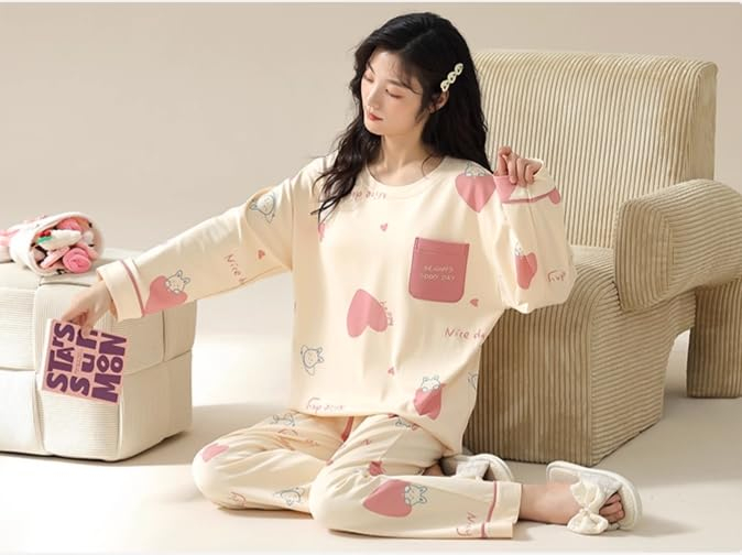 Women Full Sleeve Printed Pyjama Night Suit Set - Image 38