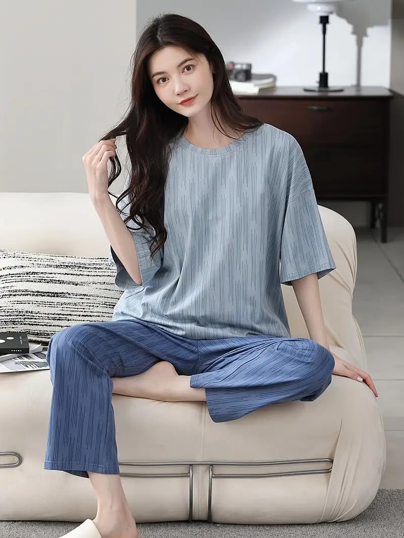 Women Full Sleeve Printed Pyjama Night Suit Set - Image 43