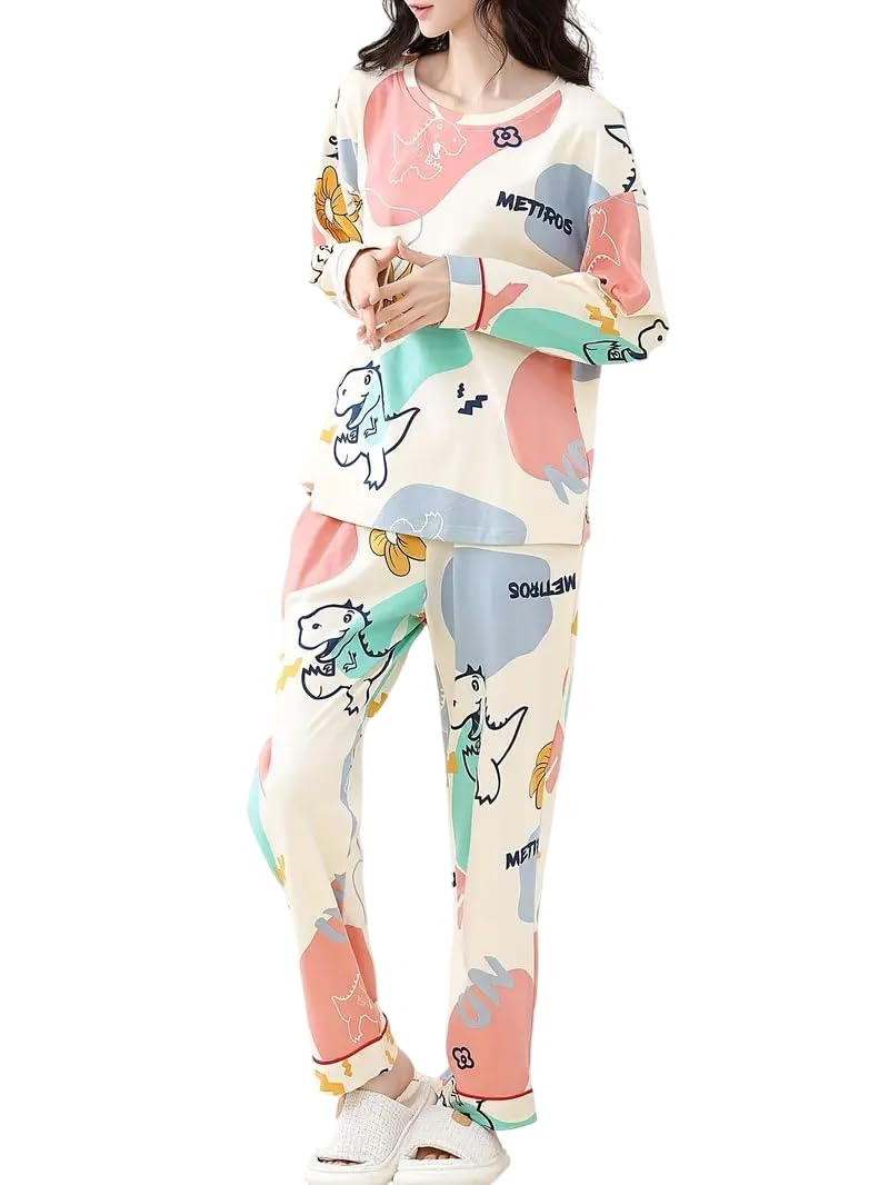 Women Full Sleeve Printed Pyjama Night Suit Set - Image 48