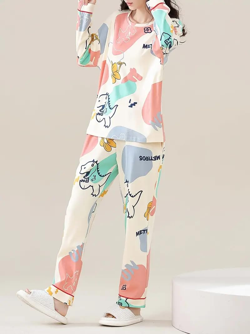 Women Full Sleeve Printed Pyjama Night Suit Set - Image 50