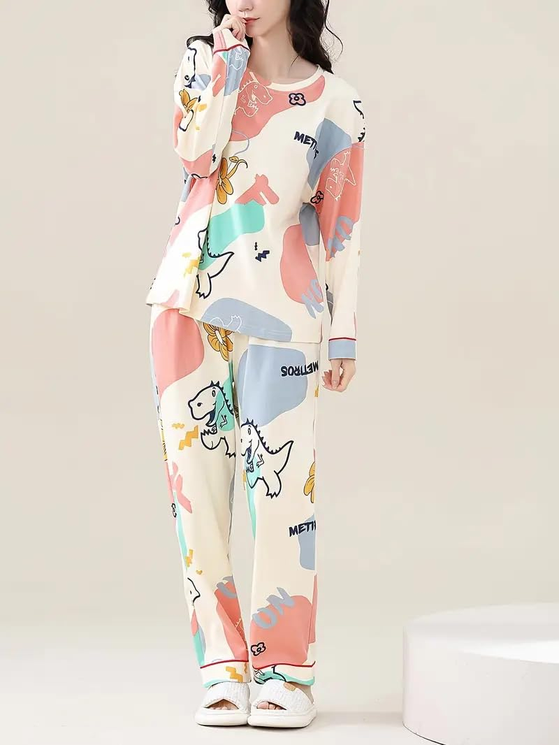 Women Full Sleeve Printed Pyjama Night Suit Set - Image 51