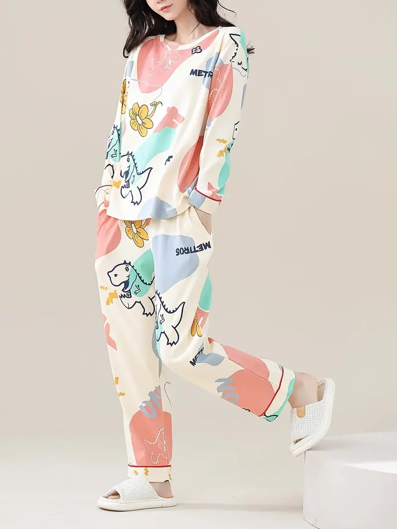Women Full Sleeve Printed Pyjama Night Suit Set - Image 52