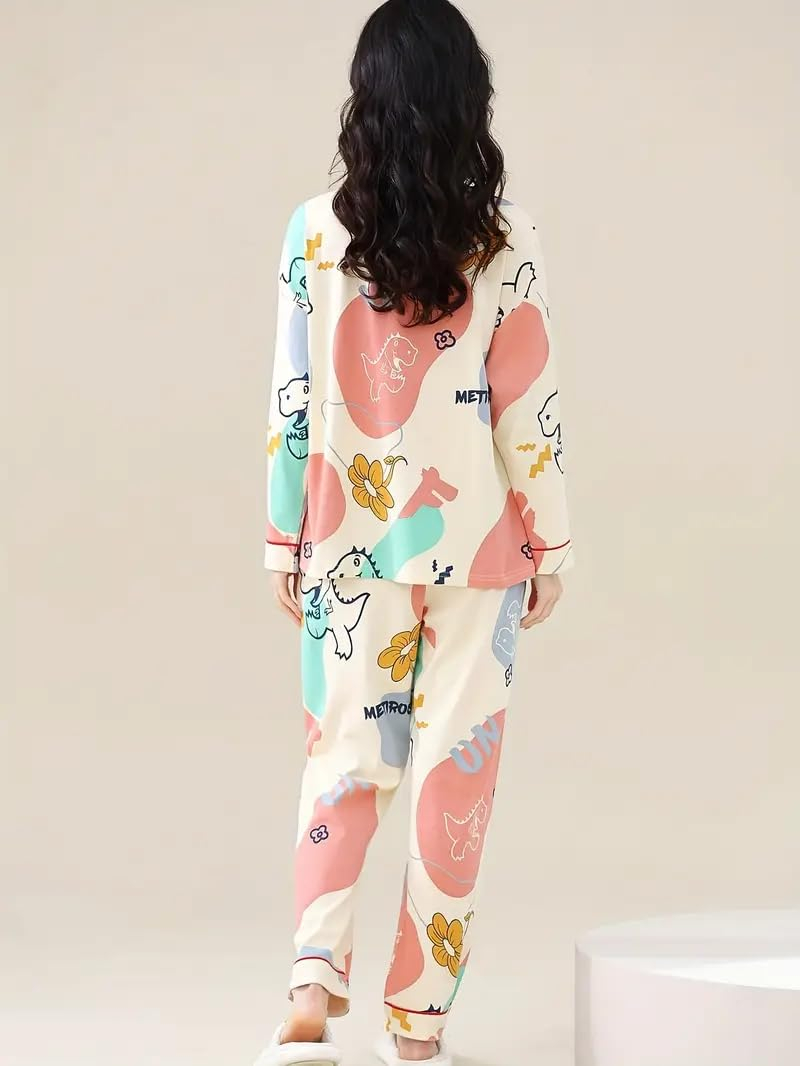 Women Full Sleeve Printed Pyjama Night Suit Set - Image 53