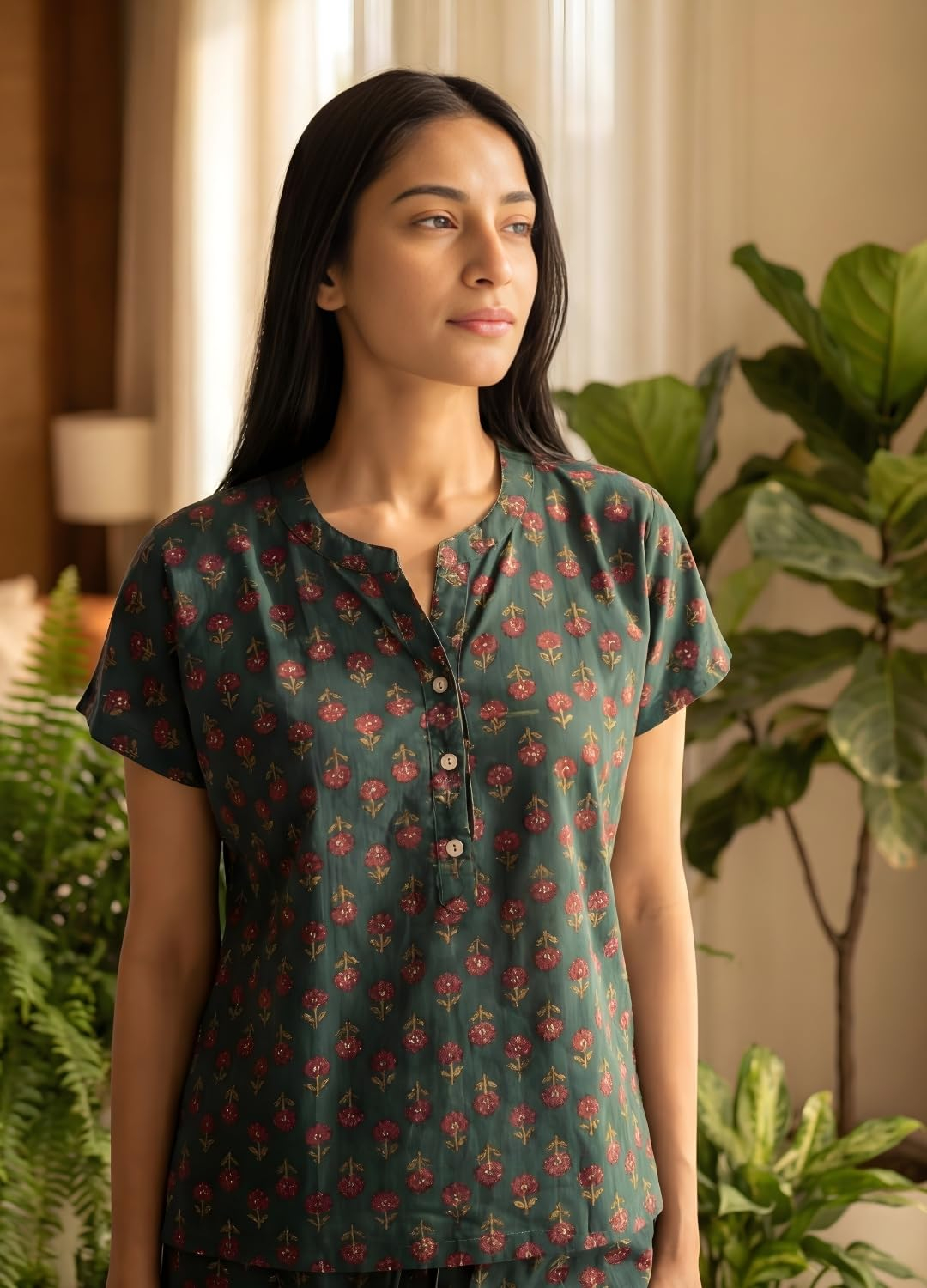 Women Pure Cotton Printed Pajama Set - Image 5