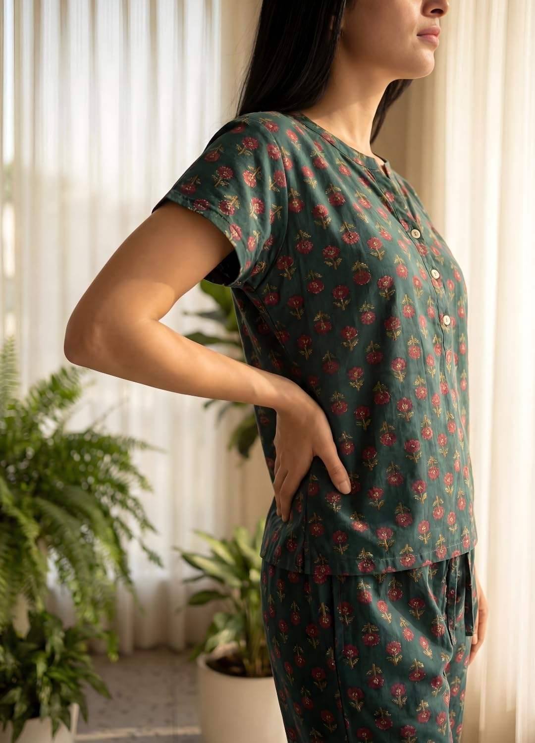 Women Pure Cotton Printed Pajama Set - Image 7