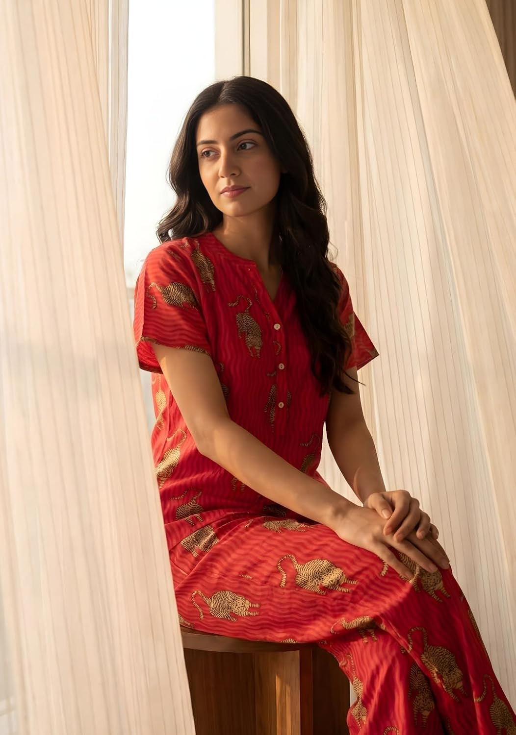Women Pure Cotton Printed Pajama Set - Image 13
