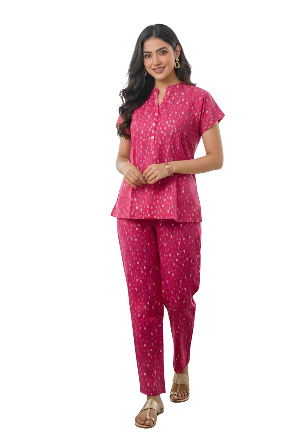 Women Pure Cotton Printed Pajama Set - Image 15