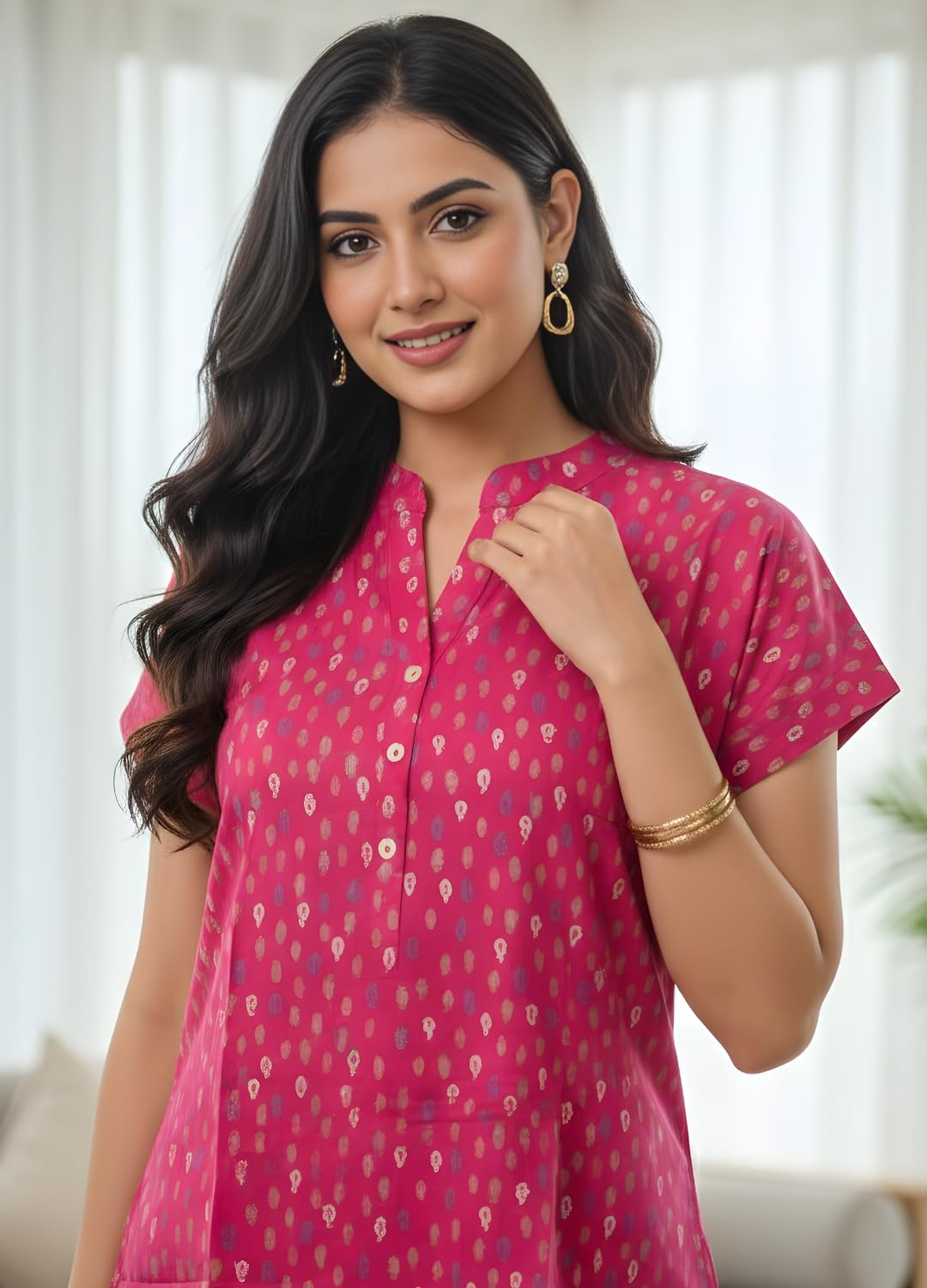 Women Pure Cotton Printed Pajama Set - Image 19