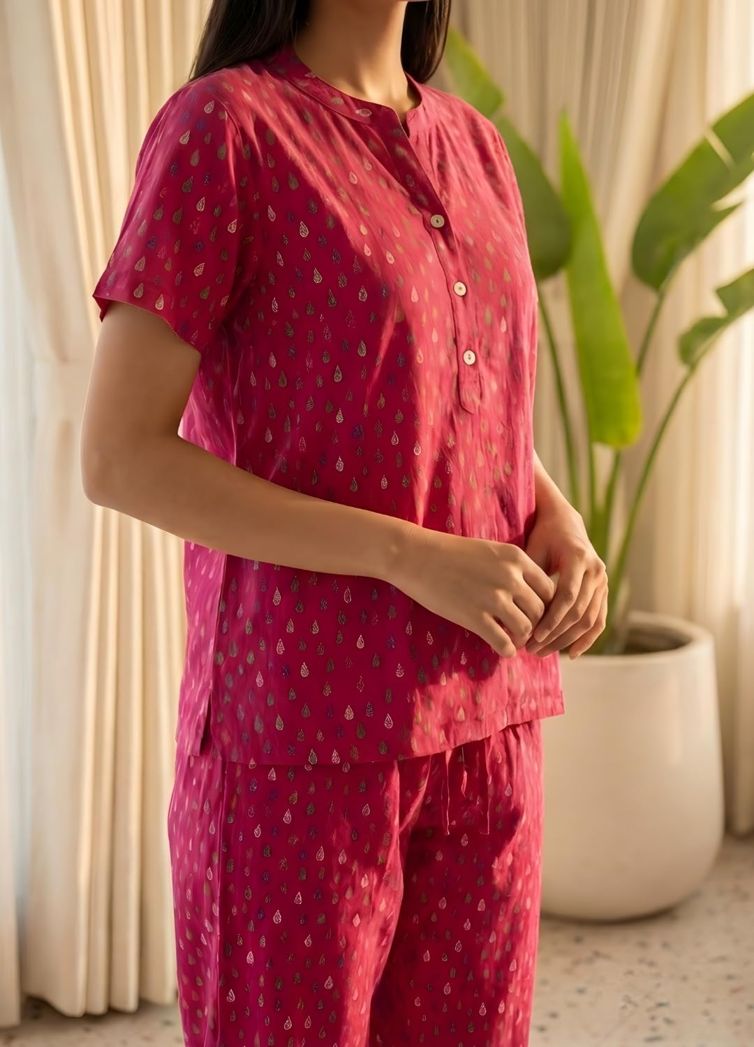 Women Pure Cotton Printed Pajama Set - Image 20