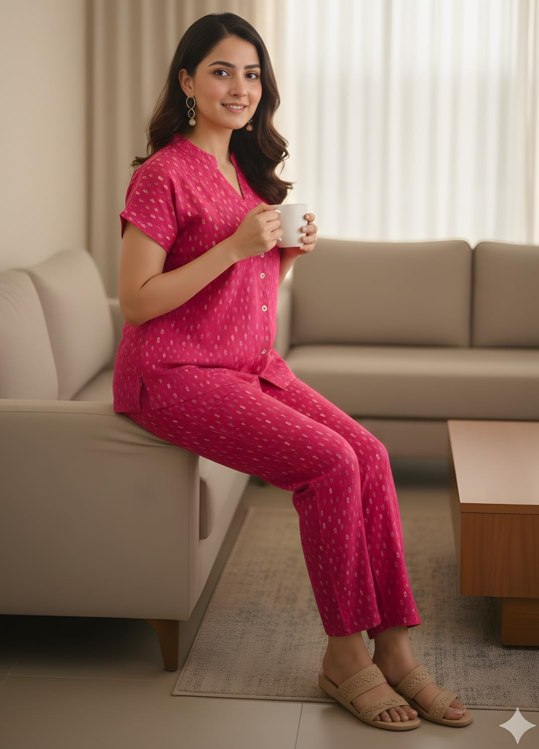 Women Pure Cotton Printed Pajama Set - Image 21