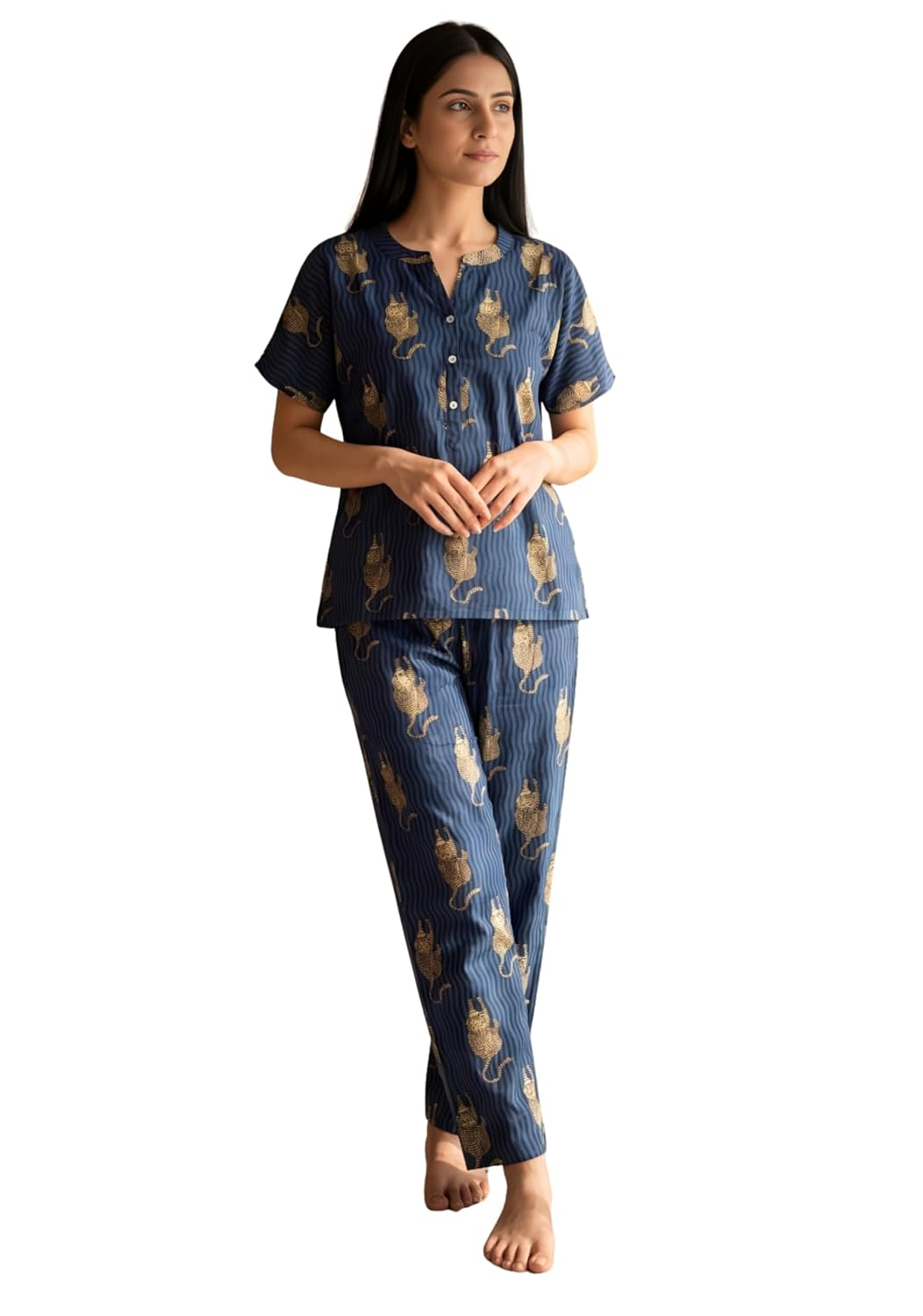 Women Pure Cotton Printed Pajama Set - Image 22