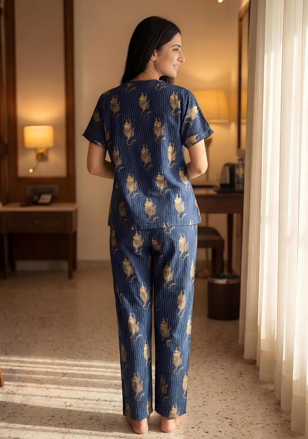 Women Pure Cotton Printed Pajama Set - Image 23