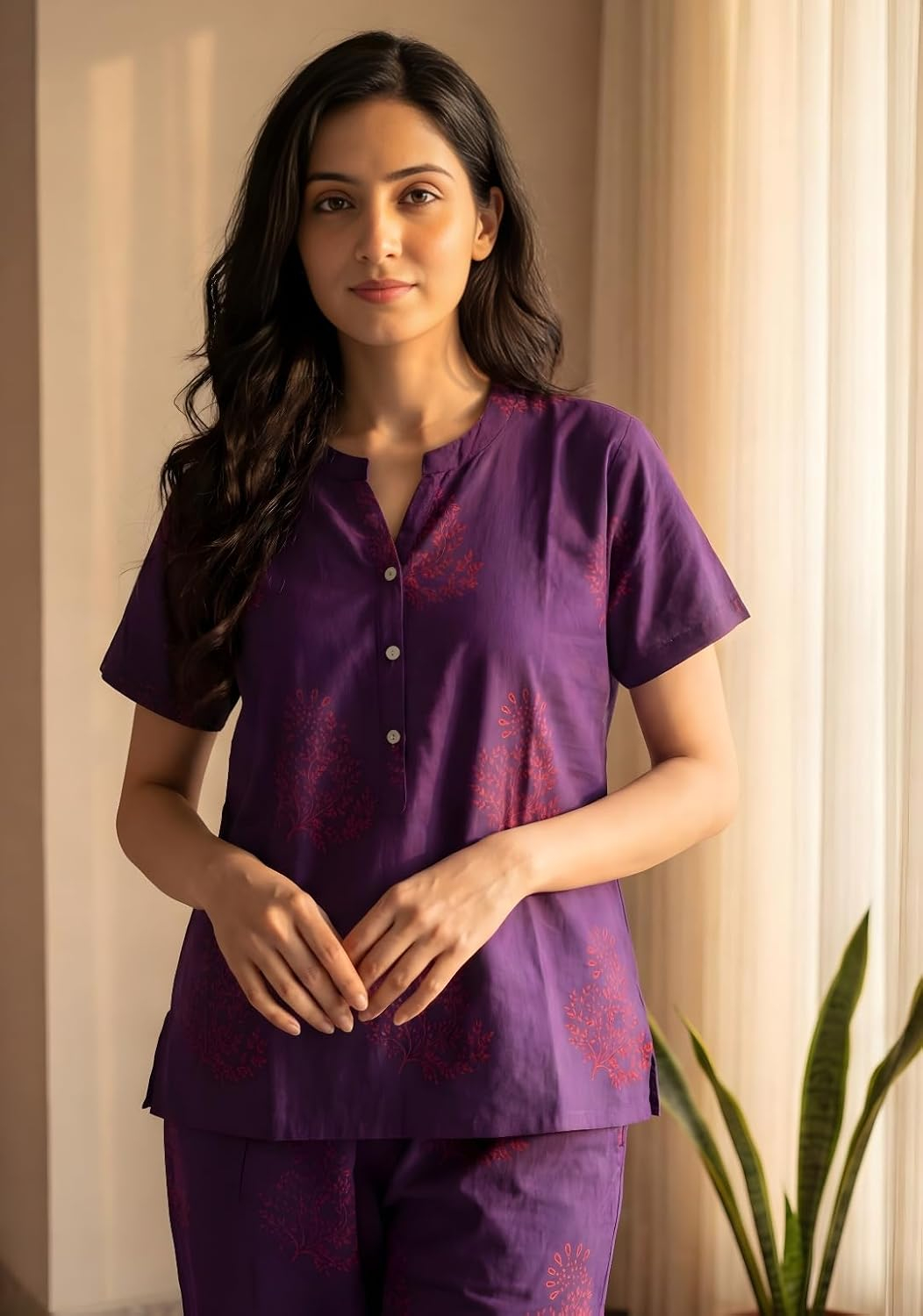 Women Pure Cotton Printed Pajama Set - Image 41