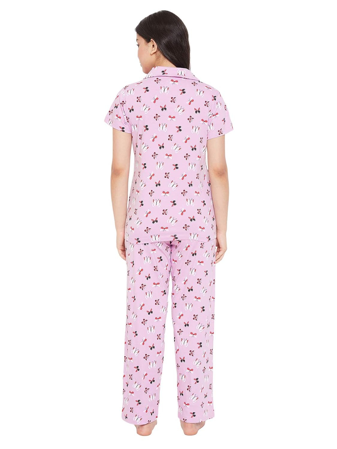 Women Cotton Button Down Pyjama Night Suit Set - Image 50