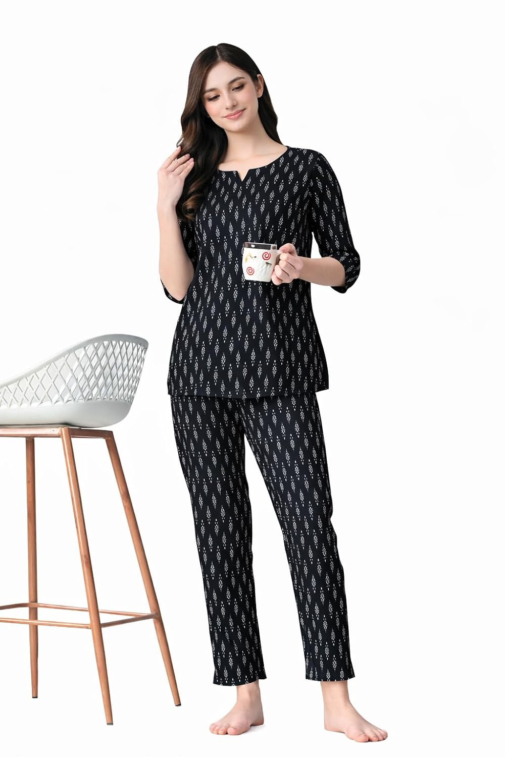 Women Printed Night Suit Set