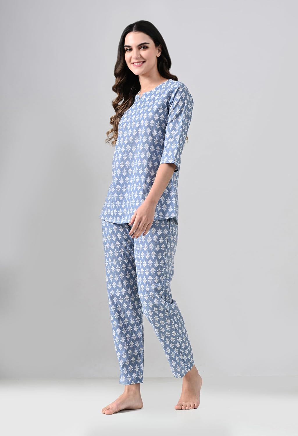 Women Printed Night Suit Set - Image 35