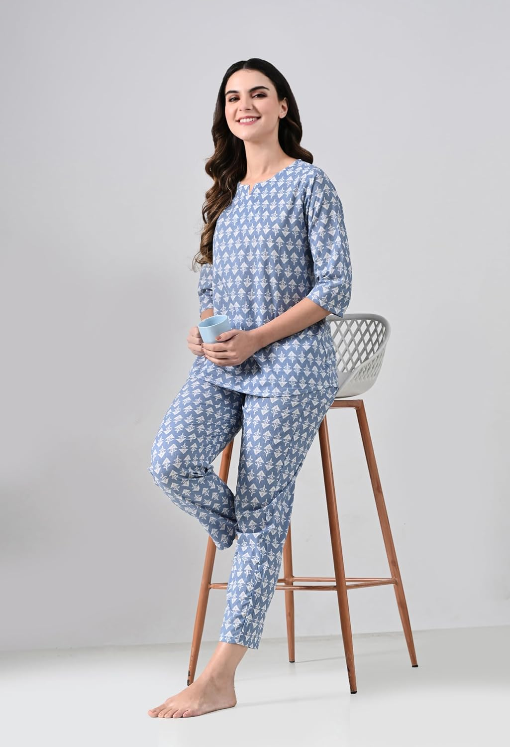 Women Printed Night Suit Set - Image 38